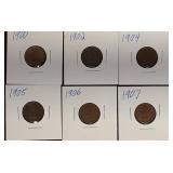 6 Different Indian Cents