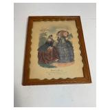 Vintage Framed French Fashion Print by Artist Anais Tardouze, 1940