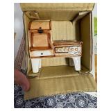 Vintage Doll House Porcelain Gas Range & Wall Paper