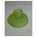 Rare Vintage Frosted Green Uranium Glass Candlestick Holder