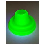 Rare Vintage Frosted Green Uranium Glass Candlestick Holder