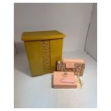 Vintage Laundry Basket & Sears Best Rechargeable Cordless Pink Electric Scissors