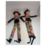 Lot of (2) Dolls With Feet Straps