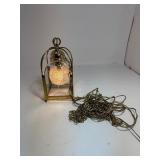Ornate Hanging Light Metal & Glass