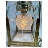 Ornate Hanging Light Metal & Glass