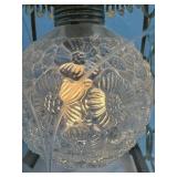 Ornate Hanging Light Metal & Glass