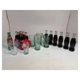 Lot of Vintage Coke Glasses/Bottles ; Stained Glass Bottle