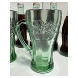 Lot of Vintage Coke Glasses/Bottles ; Stained Glass Bottle
