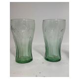 Lot of Vintage Coke Glasses/Bottles ; Stained Glass Bottle