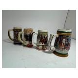 Lot of (4) Budweiser Steins