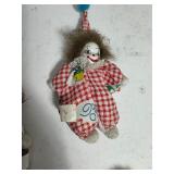 Porcelain Face/Soft Bean Bag Body Clown Jester Dolls