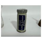 Rexall Little Liver Pills Full, Mini Oil Can, 1930s Tiny Jumbo Elephant Soda Bottle Unusual Size