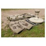 Round Concrete Table and Benches Round Concrete Table and Benches