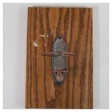 Antique Red Comet Glass Ball Fire Extinguisher & Wall Bracket