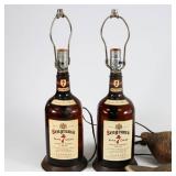 Homemade Wood Ducks & Liquor Bottle Lamps