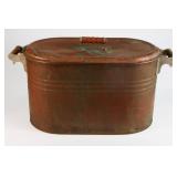 Antique Copper Wash Tub w/ Handles & Lid