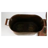 Antique Copper Wash Tub w/ Handles & Lid