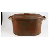 Antique Copper Wash Tub w/ Handles & Lid