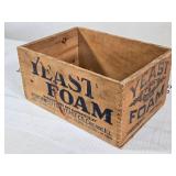 Yeast Foam Wooden Box approximately 10 inches long, 7 inches wide, and 5 1/2 inches tall Yeast Foam Wooden Box approximately 10 inches long, 7 inches wide, and 5 1/2 inches tall