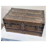 Antique Wooden Storage Trunk approx. 24" wide Antique Wooden Storage Trunk approx. 24" wide