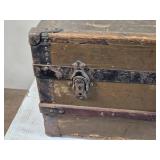 Antique Wooden Storage Trunk approx. 24" wide Antique Wooden Storage Trunk approx. 24" wide