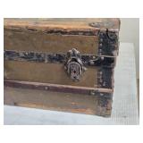 Antique Wooden Storage Trunk approx. 24" wide Antique Wooden Storage Trunk approx. 24" wide
