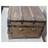 Antique Wooden Storage Trunk approx. 24" wide Antique Wooden Storage Trunk approx. 24" wide