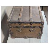 Antique Wooden Storage Trunk approx. 24" wide Antique Wooden Storage Trunk approx. 24" wide