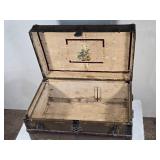 Antique Wooden Storage Trunk approx. 24" wide Antique Wooden Storage Trunk approx. 24" wide