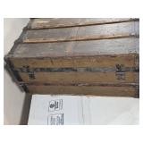 Antique Wooden Storage Trunk approx. 24" wide Antique Wooden Storage Trunk approx. 24" wide