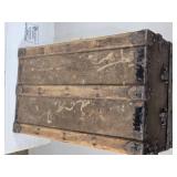 Antique Wooden Storage Trunk approx. 24" wide Antique Wooden Storage Trunk approx. 24" wide