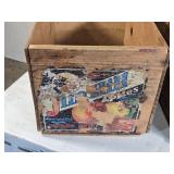 Lot of 2 Vintage Wooden Crates one with Fruit Labels Lot of 2 Vintage Wooden Crates one with Fruit Labels