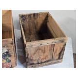 Lot of 2 Vintage Wooden Crates one with Fruit Labels Lot of 2 Vintage Wooden Crates one with Fruit Labels