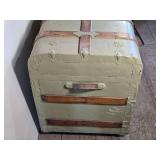 Large Antique Steamer Trunk with Wood Slats and Metal Hardware approximately 38 1/2 inches in length, 22 inches in width, and 26 inches in height Large Antique Steamer Trunk with Wood Slats and Metal Hardware approximately 38 1/2 inches in length, 22 inches in width, and 26 inches in height