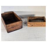 Antique Wooden Boxes with Stenciled Numbers 12" and 15 1/2" in Length Antique Wooden Boxes with Stenciled Numbers 12" and 15 1/2" in Length