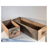 Lot of 2 Vintage Wooden Fruit Crates Lot of 2 Vintage Wooden Fruit Crates