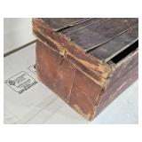 Antique Wooden Crate with Lid that Uses Bent Nails as Latches approx. 15 1/2" wide and 11" high Antique Wooden Crate with Lid that Uses Bent Nails as Latches approx. 15 1/2" wide and 11" high