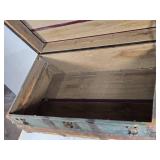 Antique Steamer Trunk apprx. 34 1/2" long, 19 1/2" wide, 13" tall Antique Steamer Trunk apprx. 34 1/2" long, 19 1/2" wide, 13" tall