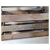 Vintage Wooden Crates VIS Brand West Side Cantaloupes and Jewel Apples Vintage Wooden Crates VIS Brand West Side Cantaloupes and Jewel Apples