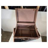 Lot of 2 Vintage Leather and Fabric Suitcases Lot of 2 Vintage Leather and Fabric Suitcases