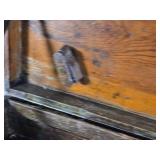 Antique Wooden Storage Box approximately 30 inches in length, 12 inches in width, and 7 inches in height Antique Wooden Storage Box approximately 30 inches in length, 12 inches in width, and 7 inches in height