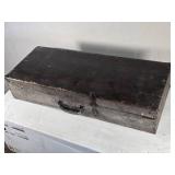 Antique Wooden Storage Box approximately 30 inches in length, 12 inches in width, and 7 inches in height Antique Wooden Storage Box approximately 30 inches in length, 12 inches in width, and 7 inches in height