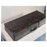 Antique Wooden Storage Box approximately 30 inches in length, 12 inches in width, and 7 inches in height Antique Wooden Storage Box approximately 30 inches in length, 12 inches in width, and 7 inches in height