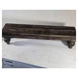 Rustic Wood Riser with Turned Legs approximately 32 inches in length and 8" in height Rustic Wood Riser with Turned Legs approximately 32 inches in length and 8" in height
