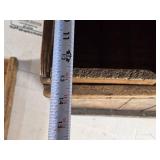 Antique Wooden Coffee Crate featuring markings such as "Blue Flame" and "Coffee." approximately 14 inches in width and height, Antique Wooden Coffee Crate featuring markings such as "Blue Flame" and "Coffee." approximately 14 inches in width and height,