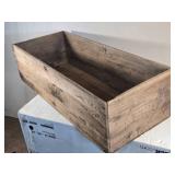 Antique Wooden Crate Box approximately 38 inches in length, 15 1/2 inches in width, and 10 3/4 inches in height Antique Wooden Crate Box approximately 38 inches in length, 15 1/2 inches in width, and 10 3/4 inches in height