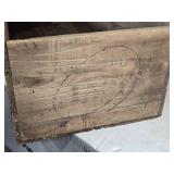 Antique Wooden Crate Box approximately 38 inches in length, 15 1/2 inches in width, and 10 3/4 inches in height Antique Wooden Crate Box approximately 38 inches in length, 15 1/2 inches in width, and 10 3/4 inches in height
