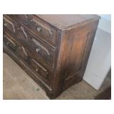 Vintage Wooden Dresser with Three Drawers approximately 41 inches in length, 17 1/2 inches in depth, and 32 inches in height Vintage Wooden Dresser with Three Drawers approximately 41 inches in length, 17 1/2 inches in depth, and 32 inches in height