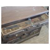 Vintage Wooden Dresser with Three Drawers approximately 41 inches in length, 17 1/2 inches in depth, and 32 inches in height Vintage Wooden Dresser with Three Drawers approximately 41 inches in length, 17 1/2 inches in depth, and 32 inches in height
