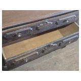 Vintage Wooden Dresser with Three Drawers approximately 41 inches in length, 17 1/2 inches in depth, and 32 inches in height Vintage Wooden Dresser with Three Drawers approximately 41 inches in length, 17 1/2 inches in depth, and 32 inches in height